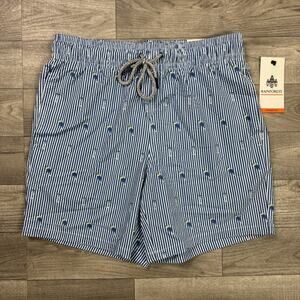 Rainforest Seersucker Swim Trunks Shorts 7" Inseam Bering Sea Blue sz S